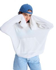 Bluza z kapturem dla Kobiety OCEAN DRIVE Biały. Białe bluzy z kapturem damskie Roxy, xl, z dzianiny. Za 153.99 zł.