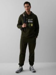 4F Spodnie dresowe joggery męskie - khaki M. Brązowe spodnie dresowe męskie 4f, bez wzorów, z dresówki. Za 169.99 zł.