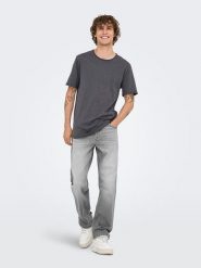 ONLY & SONS Dżinsy - Straight fit - w kolorze szarym rozmiar: W30/L32. Szare jeansy męskie Only & Sons. Za 169.95 zł.