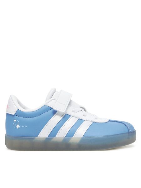 Adidas Sneakersy VL Court 3.0 JR4901 Niebieski. Niebieskie buty sportowe dziewczęce Adidas, bez wzorów, ze skóry, bez zapięcia. Za 139.99 zł.
