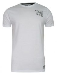 T-Shirt Bawełniany Biały z Nadrukiem, Męski, Koszulka, Krótki Rękaw -Brave Soul. Białe t-shirty męskie Brave Soul, na lato, l, bez wzorów, z bawełny, bez kołnierzyka. Za 45.00 zł.