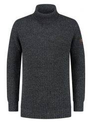 TRAVELIN' Sweter "Coll Boda" w kolorze antracytowym rozmiar: L. Czarne swetry męskie Travelin', l, z aplikacjami, z wełny, bez kołnierzyka. Za 269.11 zł.
