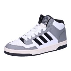 Buty Adidas Wysokie sneakersy inspirowane koszykówką. Czarne buty sportowe na co dzień męskie Adidas, ze skóry, bez zapięcia, do koszykówki. Za 275.55 zł.