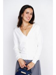 ASSUILI Kardigan w kolorze białym rozmiar: 42. Białe kardigany damskie Assuili, bez wzorów, z kaszmiru. Za 91.34 zł.