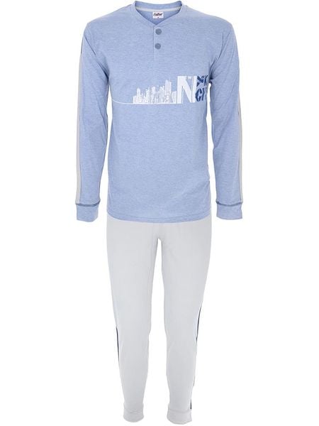 COTONELLA Piżama w kolorze błękitno-białym rozmiar: XL. Białe piżamy męskie Cotonella, xl, bez wzorów, prążkowane, bez ramiączek. Za 89.45 zł.