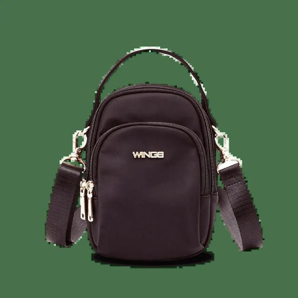 Mała torba crossbody ROSELLA BLACK. Czarne torby męskie na ramię Wings, bez wzorów, z materiału, na ramię, małe. Za 99.90 zł.