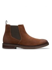Clarks Skórzane sztyblety "Paulson Up" w kolorze brązowym rozmiar: 43. Brązowe sztyblety męskie Clarks, ze skóry, bez zapięcia. Za 113.90 zł.