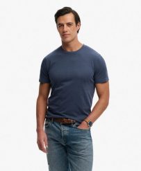 Superdry Classic Essential T-Shirt z bawełny organicznej – krój relaxed. Niebieskie t-shirty damskie Superdry., uniwersalny, bez wzorów, z bawełny, bez kołnierzyka. Za 142.45 zł.