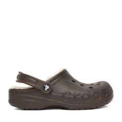 Klapki Crocs. Brązowe klapki damskie Crocs, bez wzorów, bez obcasa. Za 149.99 zł.