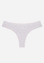 Szare Majtki Stringi z Bawełną z Koronką Aethimilia. Szare stringi damskie Renee, l, bez wzorów, z bawełny. Za 6.99 zł.