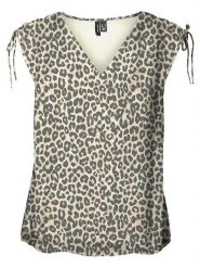 Vero Moda Top w kolorze beżowym rozmiar: XL. Brązowe topy damskie Vero Moda, xl, bez wzorów, bez kołnierzyka. Za 35.10 zł.