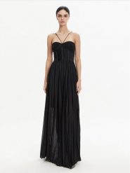PINKO Sukienka wieczorowa 104994 A2DM Czarny Regular Fit. Czarne sukienki damskie Pinko, xl, bez wzorów, z syntetyku, wizytowe, bez kołnierzyka, bez ramiączek. Za 1,879.00 zł.