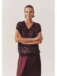 TATUUM Sweter "Icoma" w kolorze bordowym rozmiar: L. Czerwone swetry klasyczne damskie Tatuum, l, bez kołnierzyka. Za 155.15 zł.