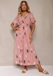 Ciemnoróżowa Sukienka Namsilone. Czerwone sukienki damskie Renee, l, bez wzorów, eleganckie, bez kołnierzyka, bez ramiączek, mini. W wyprzedaży za 63.99 zł.