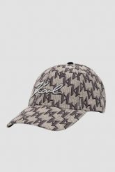 KARL LAGERFELD Beżowa czapka K/signature Mono JKRD. Brązowe czapki z daszkiem damskie Karl Lagerfeld, bez wzorów, z bawełny. W wyprzedaży za 429.99 zł.