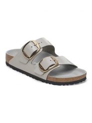 Birkenstock Skórzane klapki "Arizona" w kolorze szarym rozmiar: 40. Szare klapki damskie Birkenstock, bez wzorów, bez obcasa. Za 529.58 zł.