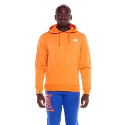 Bluza z kaptur na co dzień na siłownię. Brązowe bluzy sportowe męskie LEONE 1947 APPAREL, bez wzorów, z bawełny, sportowe, bez kołnierzyka, bez ramiączek. Za 164.19 zł.