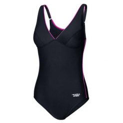 Kostium kąpielowy damski jednoczęściowy AquSpeed Grace. Czarne stroje jednoczęściowe damskie Aqua-Speed, bez wzorów. Za 124.00 zł.
