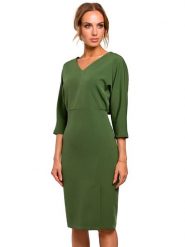 Made of emotion Sukienka w kolorze zielonym rozmiar: XXL. Zielone sukienki damskie Made Of Emotion, xxl, bez wzorów, bez kołnierzyka, bez ramiączek, midi. Za 289.88 zł.