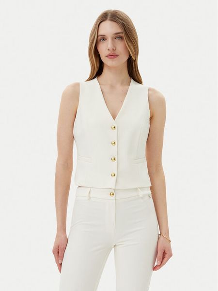 Maryley Kamizelka 25EB128/43VA Écru Regular Fit. Białe kamizelki damskie Maryley, m, z syntetyku. Za 237.99 zł.