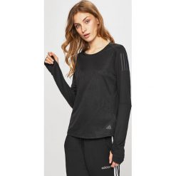 Adidas Performance - Bluzka. Czarne bluzki damskie adidas Performance, m, bez wzorów, z materiału, bez kołnierzyka, bez ramiączek. Za 149.90 zł.
