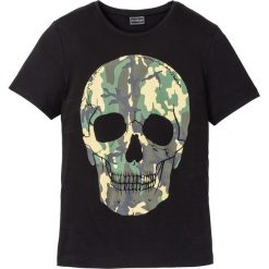 T-shirt Slim Fit bonprix czarny. Czarne t-shirty męskie bonprix, l, bez wzorów, bez kołnierzyka. Za 44.99 zł.