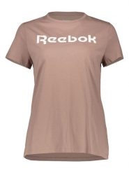 Reebok Koszulka w kolorze jasnobrązowym rozmiar: L. Brązowe bluzki damskie Reebok, l, bez wzorów, z bawełny, bez kołnierzyka, bez ramiączek. Za 57.06 zł.