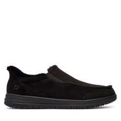 Półbuty Skechers. Czarne półbuty męskie Skechers, bez zapięcia. Za 269.99 zł.