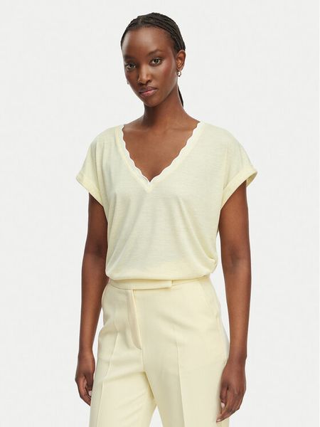 Morgan Bluzka 261-DIANA Żółty Regular Fit. Żółte bluzki damskie Morgan, l, bez wzorów, z syntetyku, bez ramiączek. Za 149.99 zł.