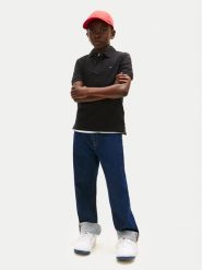 Tommy Hilfiger Polo Flag KB0KB09103 Czarny Regular Fit. Czarne t-shirty chłopięce Tommy Hilfiger, bez wzorów, z bawełny, bez ramiączek. Za 189.99 zł.