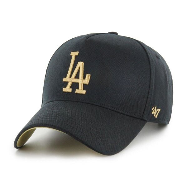 Brand `47 czapka z daszkiem MLB Los Angeles Dodgers czarna. Czarne czapki męskie 47 Brand, bez wzorów, z materiału. Za 179.00 zł.