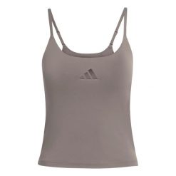 Damski tank top adidas Optime. Brązowe topy sportowe damskie Adidas, xl, bez wzorów, z materiału, bez ramiączek. Za 184.50 zł.