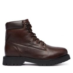 Trapery Tommy Hilfiger. Brązowe buty zimowe męskie Tommy Hilfiger, bez zapięcia. Za 799.99 zł.