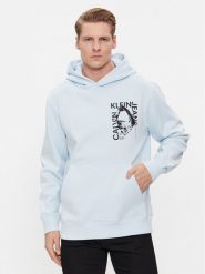Calvin Klein Jeans Bluza Modern Metals Graphic J30J324626 Błękitny Regular Fit. Niebieskie bluzy bez kaptura męskie Calvin Klein Jeans, m, z bawełny. Za 249.99 zł.