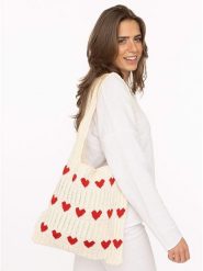 Zwillingsherz Shopper bag w kolorze kremowo-czerwonym rozmiar: onesize. Brązowe shopper bag damskie Zwillingsherz, bez wzorów, z materiału, na ramię, bez dodatków. Za 96.83 zł.