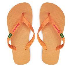 Japonki Ipanema. Brązowe klapki damskie Ipanema, bez wzorów, bez obcasa. Za 69.99 zł.