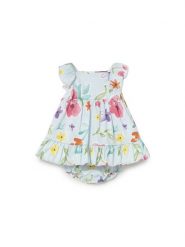 Mayoral Sukienka letnia 1812 Błękitny Regular Fit. Niebieskie sukienki dziewczęce Mayoral, na lato, bez wzorów, z bawełny, bez ramiączek. Za 144.99 zł.