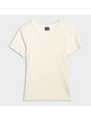 4F Koszulka w kolorze kremowym rozmiar: S. Brązowe bluzki damskie 4f, s, bez wzorów, bez kołnierzyka, bez ramiączek. Za 37.03 zł.