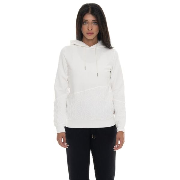 Bluza zimowa Damen z Kapuze zum Überziehen, Leone 1947 Braid-Einsätze. Białe bluzy bez kaptura damskie LEONE 1947 APPAREL, z bawełny. W wyprzedaży za 176.82 zł.