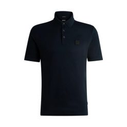Koszulka Polo męska BOSS Parlay 143 BLU klasyczna regular fit granatowa. Niebieskie koszulki polo męskie Boss, m, bez wzorów, bez ramiączek. Za 379.00 zł.