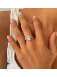 OR Carats Złoty pierścionek z diamentem i kamieniem szlachetnym rozmiar: 56. Szare pierścionki damskie OR Carats, z diamentem, złote. Za 1,652.99 zł.