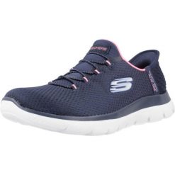 Buty SKECHERS SLIP-INS SUMMITS - DIAMOND DREAM Niebieski. Niebieskie trampki i tenisówki damskie Skechers, bez wzorów, z tkaniny. Za 337.85 zł.