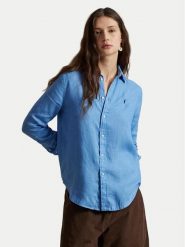 Polo Ralph Lauren Koszula 211970730510 Niebieski Regular Fit. Niebieskie koszule damskie Polo Ralph Lauren, m, bez wzorów, ze lnu, bez kołnierzyka, bez ramiączek. Za 819.99 zł.