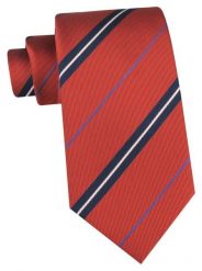 Klasyczny Krawat Klubowy - Alties - Pomarańczowy w Prążek. Brązowe krawaty i muchy męskie Alties, bez wzorów, z tkaniny, eleganckie. Za 49.00 zł.