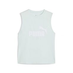 Damska wąska koszulka bez rękawów z logo No. 1 ESS PUMA Peaceful Blue. Białe bluzki sportowe damskie Puma, s, bez wzorów, z dżerseju, bez ramiączek. Za 95.55 zł.