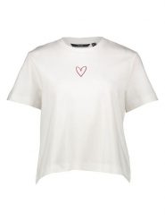 Vero Moda Koszulka w kolorze białym rozmiar: S. Białe bluzki damskie Vero Moda, s, bez wzorów, z bawełny, bez kołnierzyka, bez ramiączek. Za 56.79 zł.