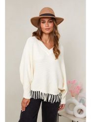 Soft Cashmere Sweter w kolorze kremowym rozmiar: 38/40. Brązowe swetry klasyczne damskie Soft Cashmere, ze splotem, bez kołnierzyka. Za 231.59 zł.