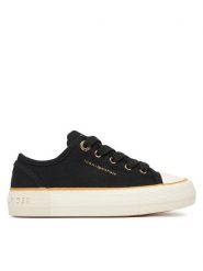 Tommy Hilfiger Trampki T3A9-33733-0890999 Czarny. Czarne trampki i tenisówki dziewczęce Tommy Hilfiger, bez wzorów, z materiału, bez zapięcia. Za 169.99 zł.