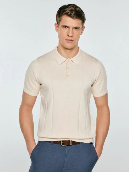 Sweter męski polo z krótkim rękawem perłowy matison 103. Białe swetry męskie Big Star, l, bez wzorów, z bawełny, bez kołnierzyka. Za 159.99 zł.
