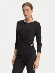 Rinascimento Bluzka CFC0127695003 Czarny Slim Fit. Czarne bluzki damskie RINASCIMENTO, xl, bez wzorów, z syntetyku, bez ramiączek. Za 449.99 zł.